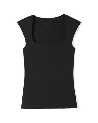 WHBM® FORME Square-Neck Cap-Sleeve Top click to view larger image.