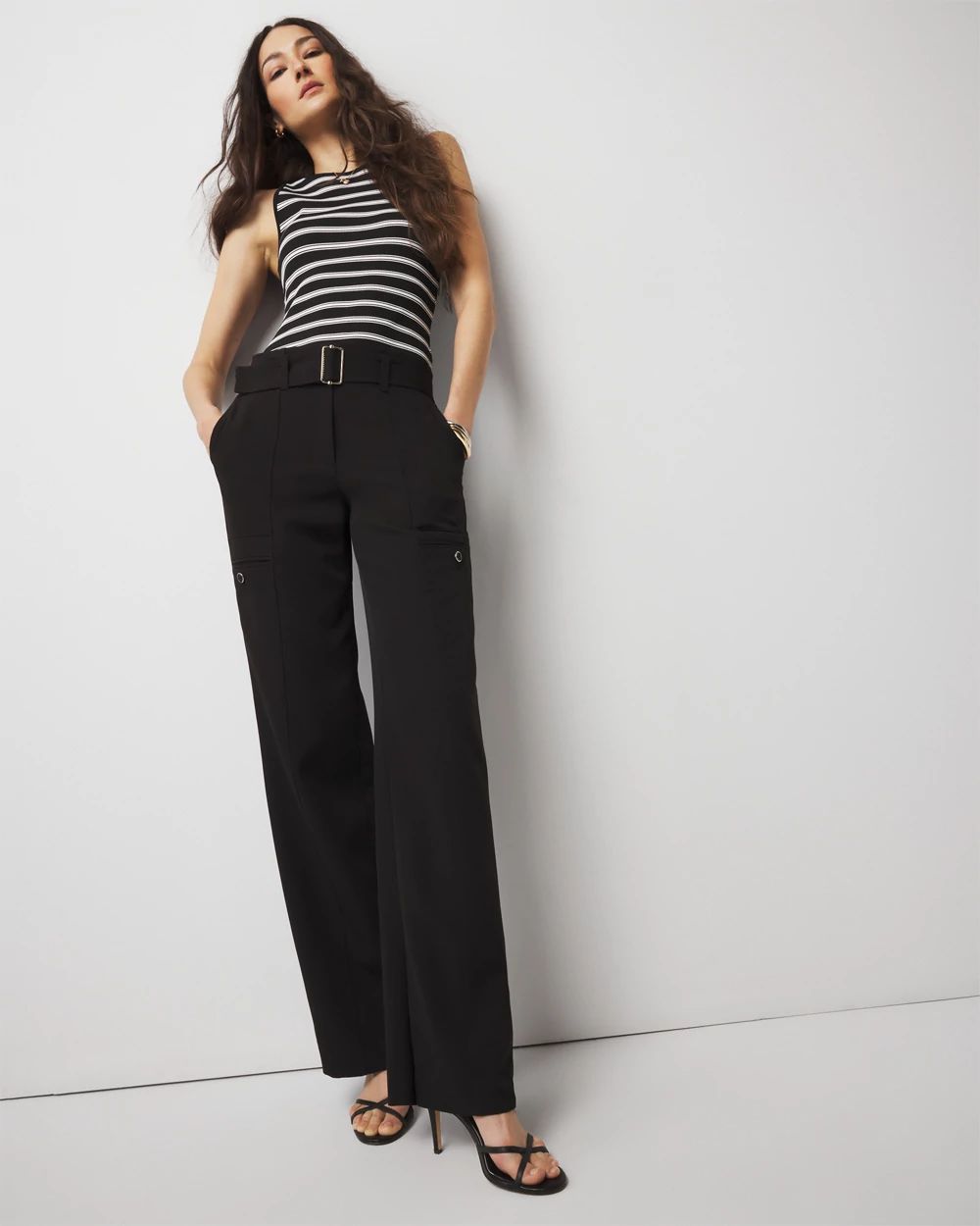Belted Utility Wide Leg Pant