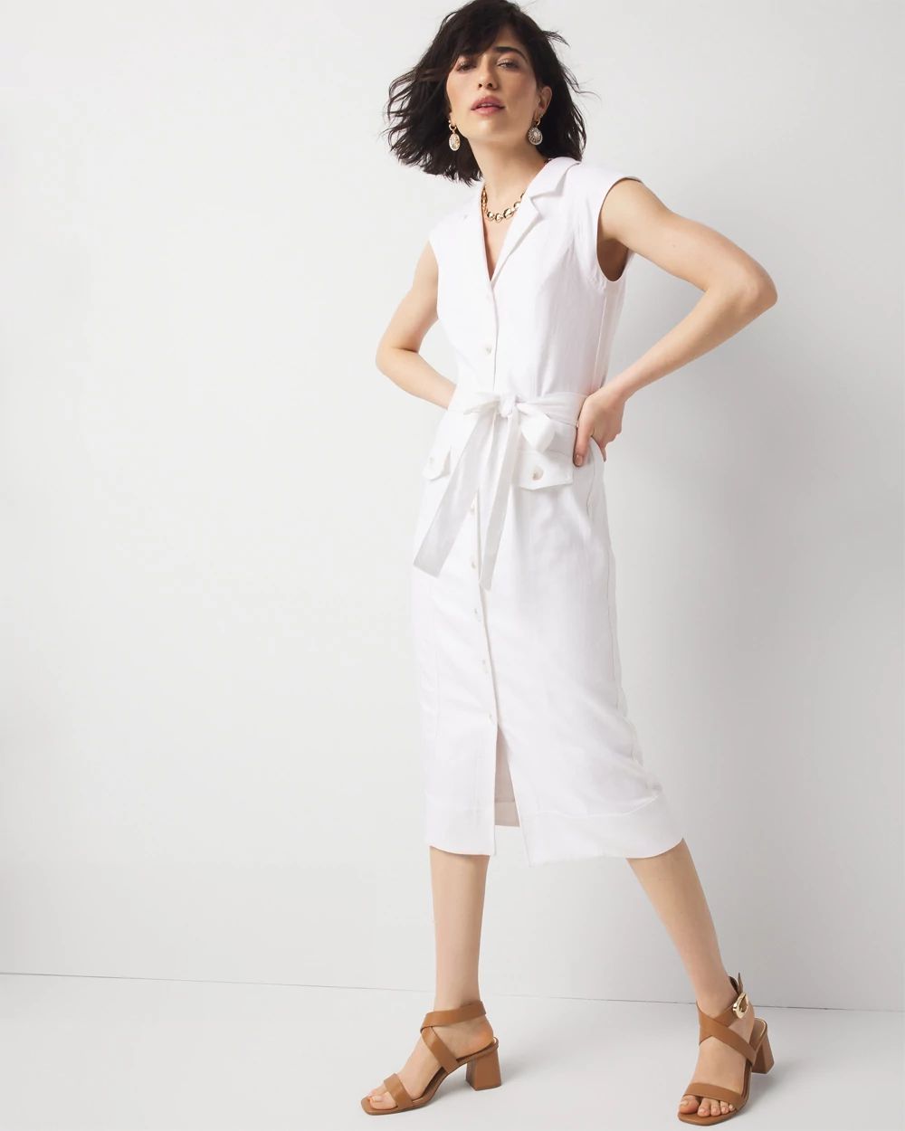 Belted Utility Midi Dress