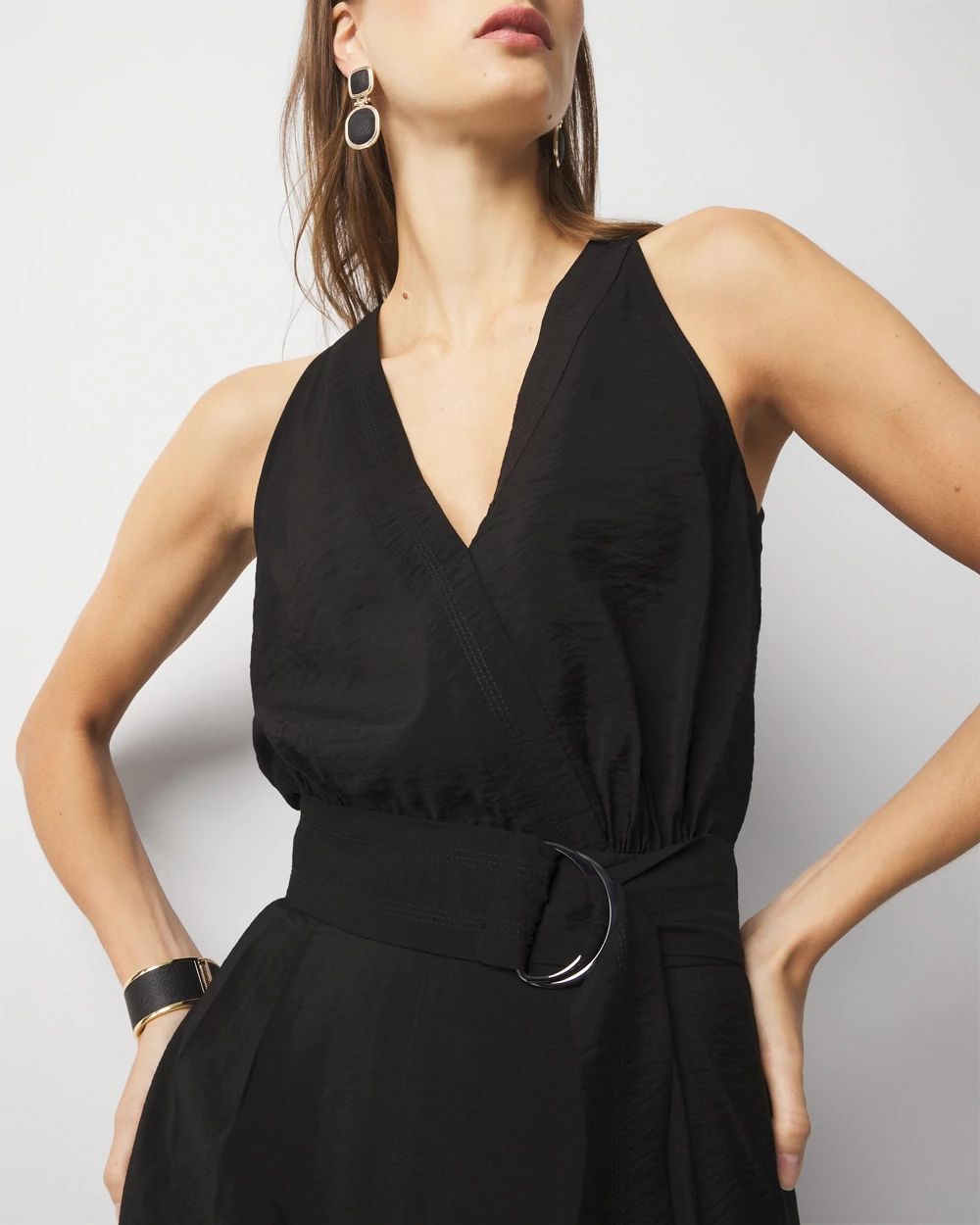 Petite Wide Leg Utility Jumpsuit