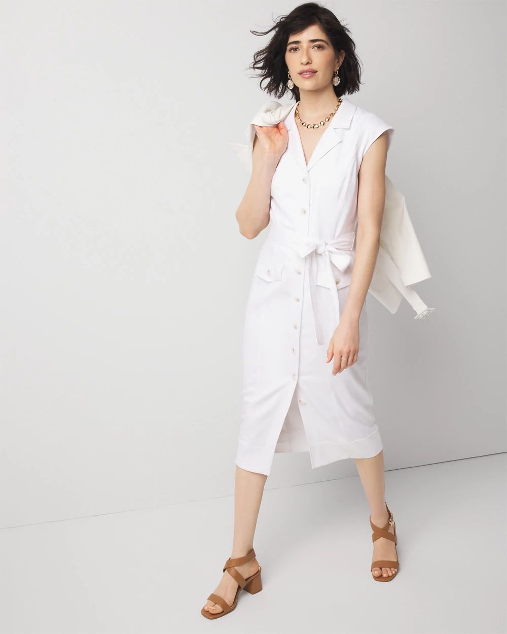 Belted Utility Midi Dress