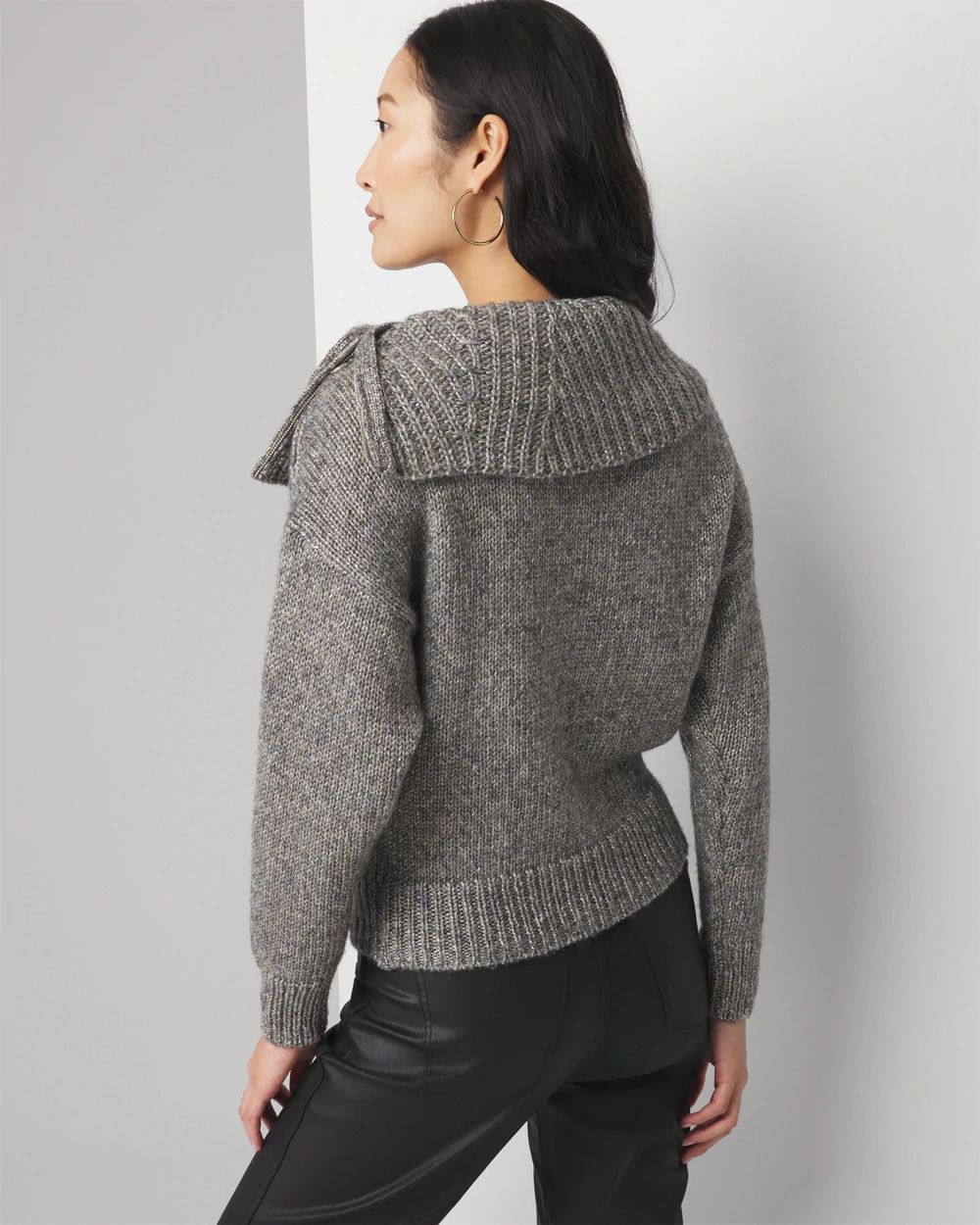 Zip Neck Dolman Sleeve Sweater