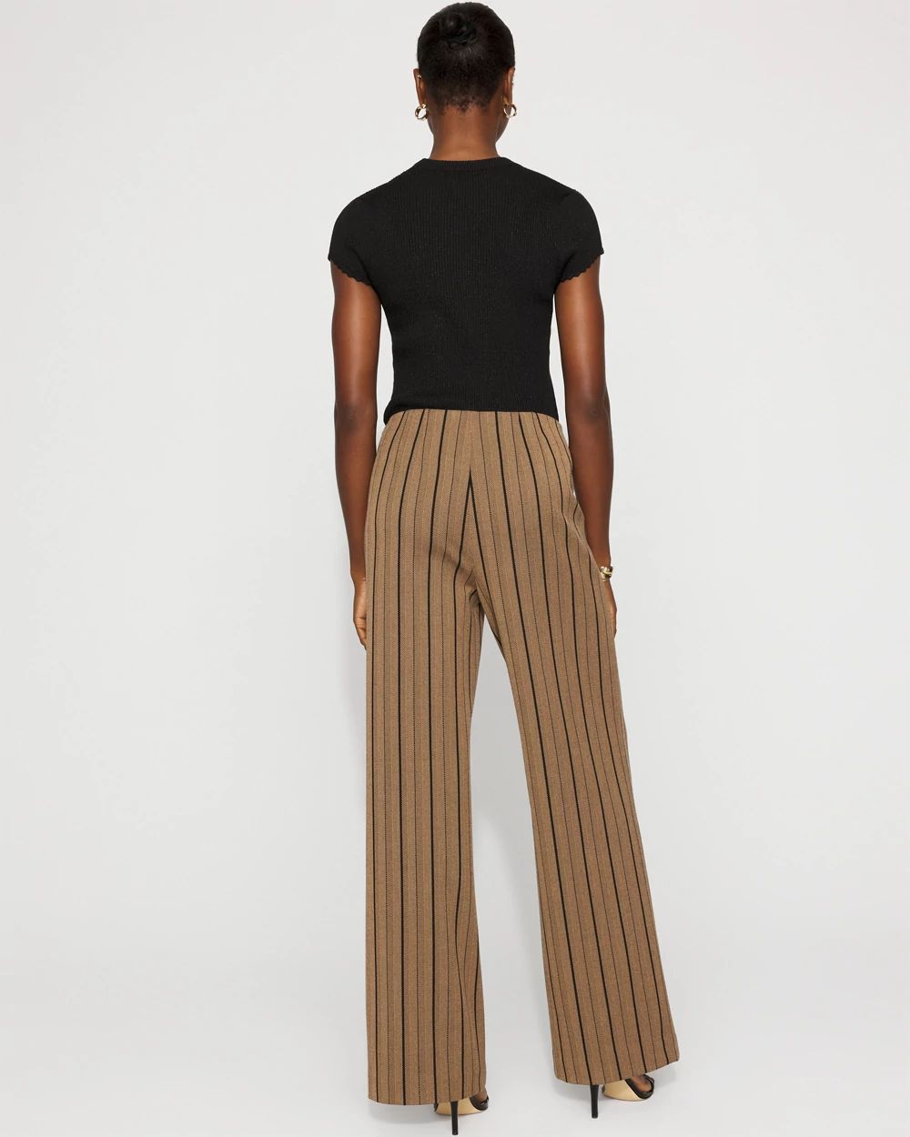 High-Rise Striped Jacquard Wide-Leg Pant