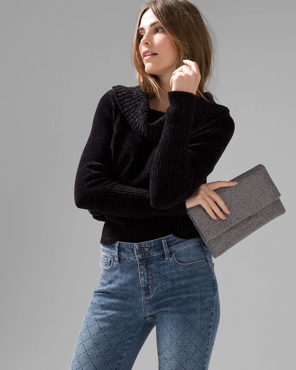 Cowl Neck Chenille Sweater