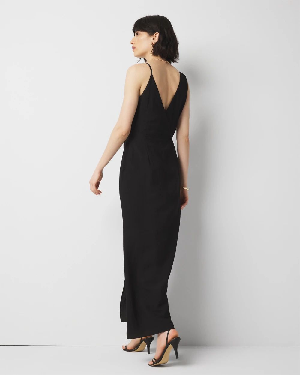 Asymmetric Black Maxi Dress