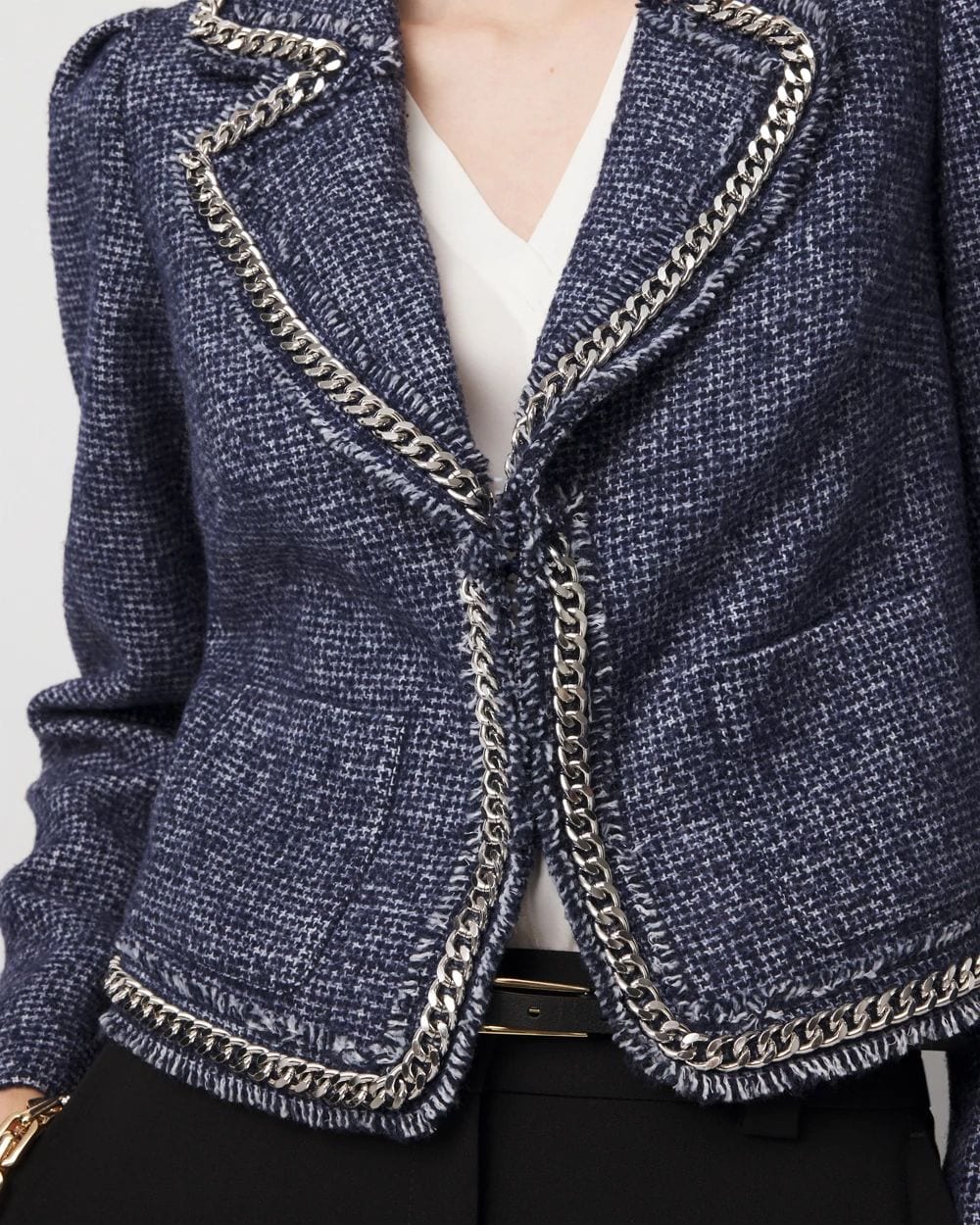 Chain Trim Tweed Jacket