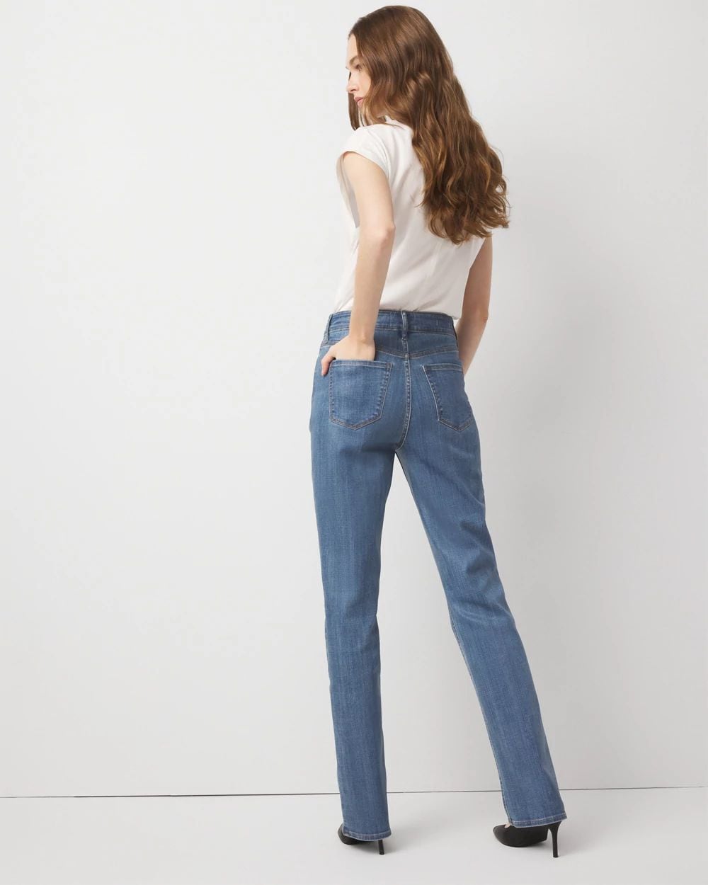 Petite Clear Coated Extra High Rise Elongated Slim Jean