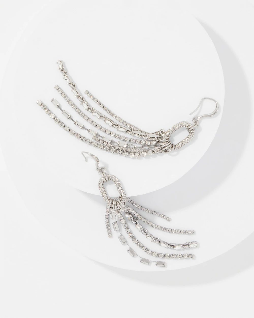 Rhinestone Fringe Drop Earrings