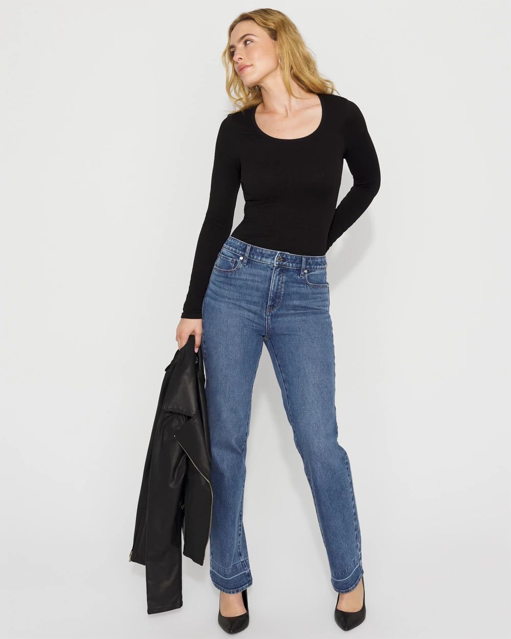 WHBM FORME™ Seamless Jacquard Scoop Neck Tee