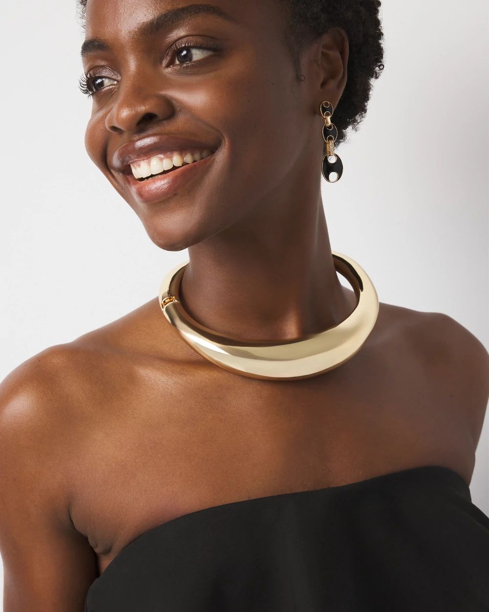 Gold Sculptural Hinged Collar