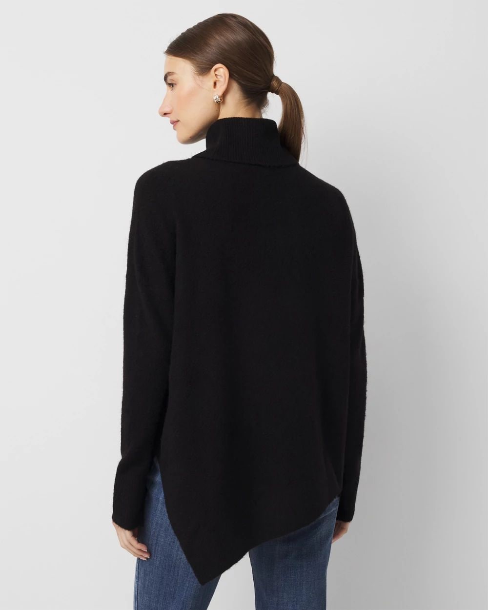 Asymmetrical Hem Turtleneck Sweater