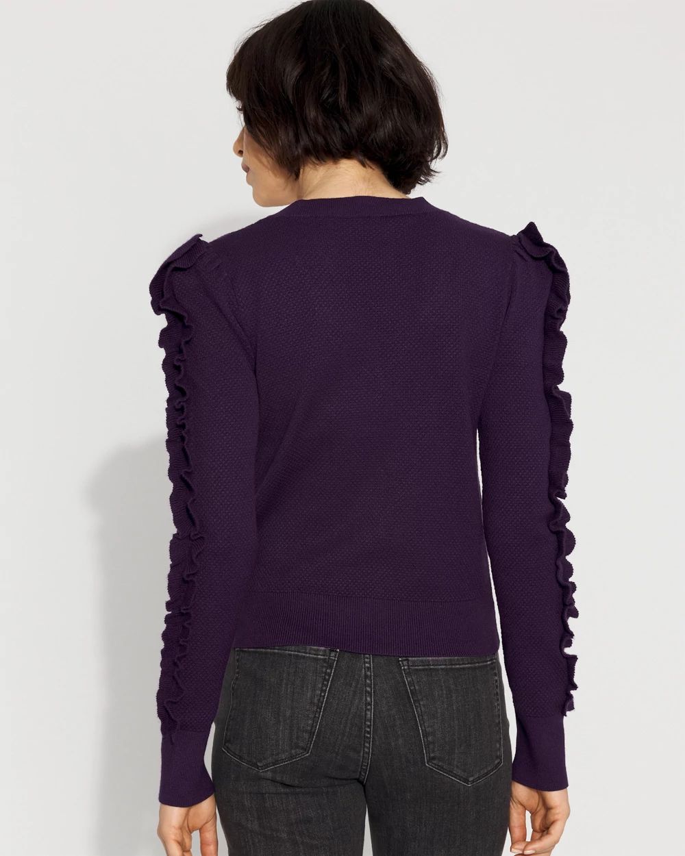 Ruffle Sleeve Pullover Sweater