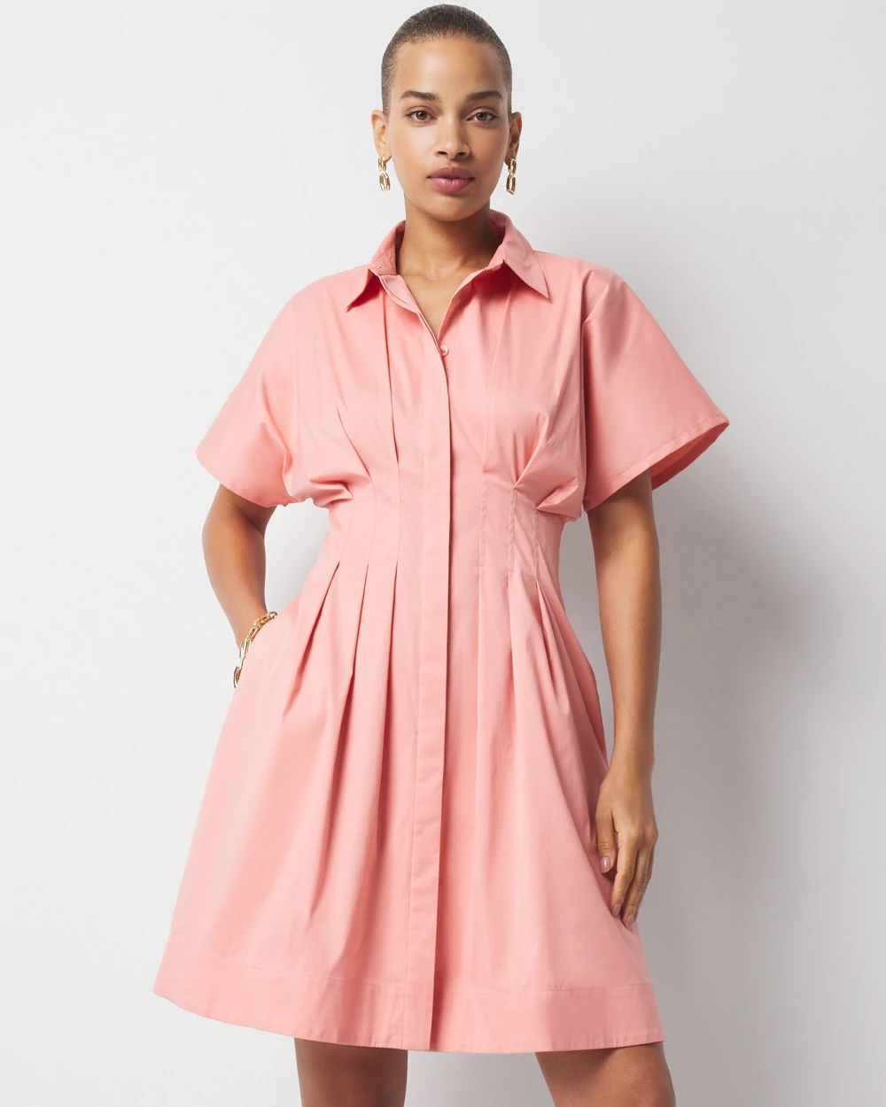 Poplin Corset Shirt Dress