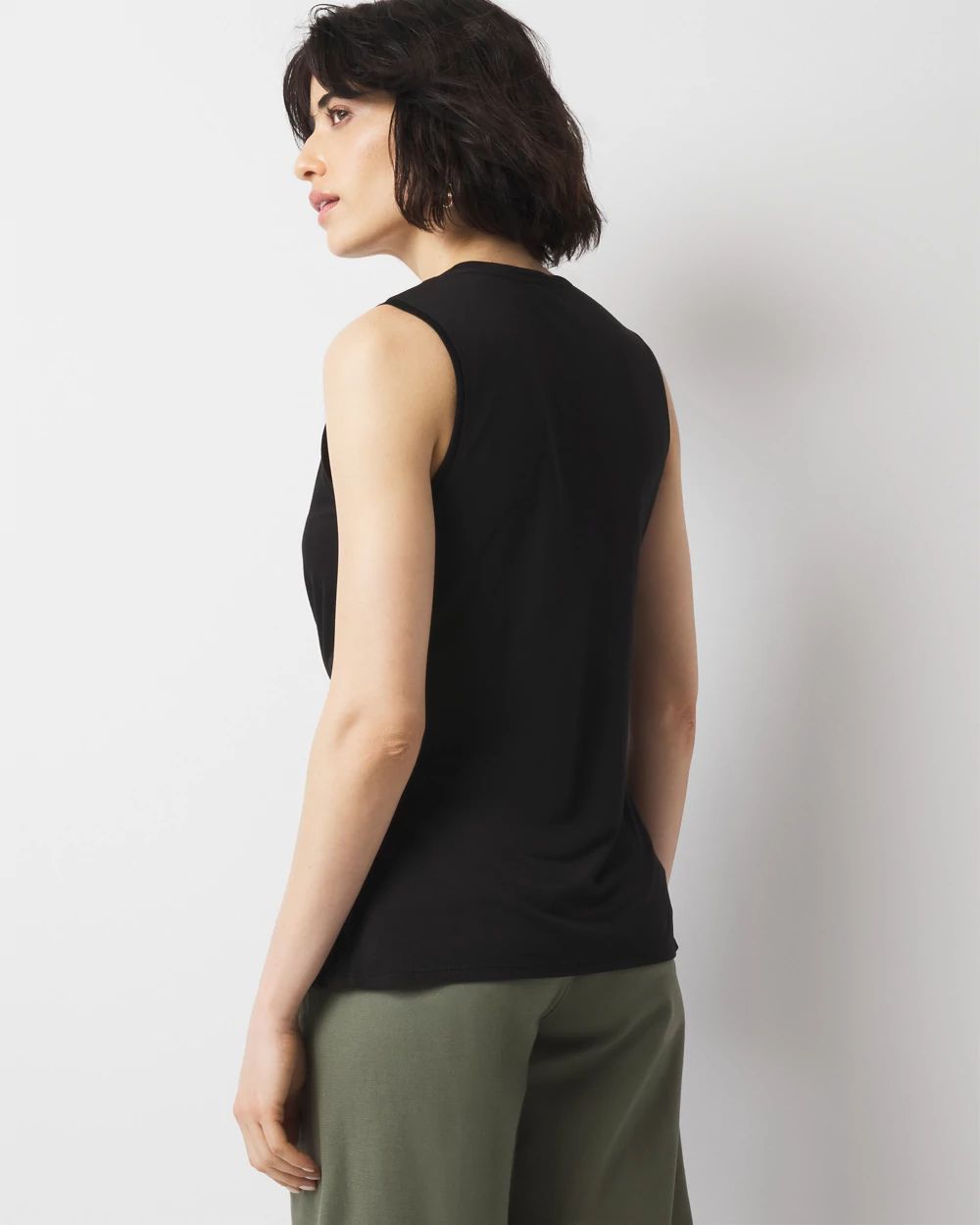 Pleated Wrap Tank Top