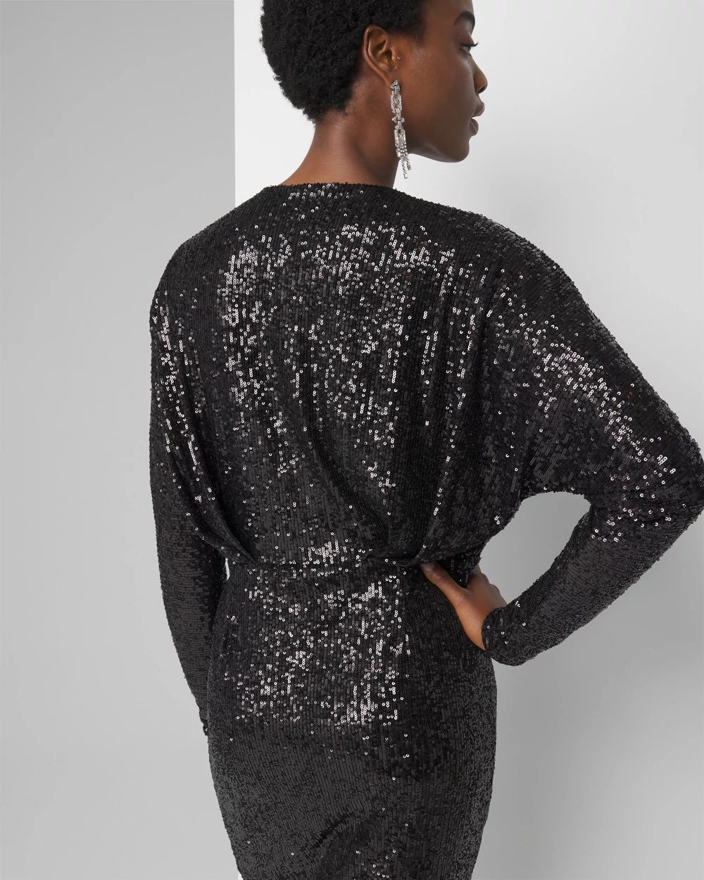 Petite Sequin Pleated Dress