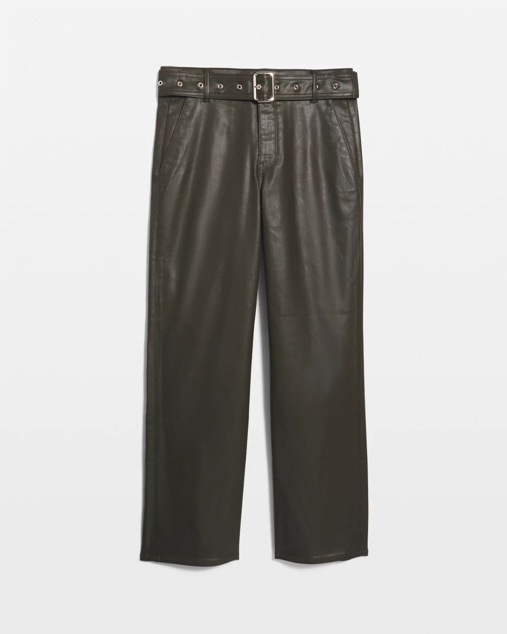 Coated High-Rise Wide-Leg Crop