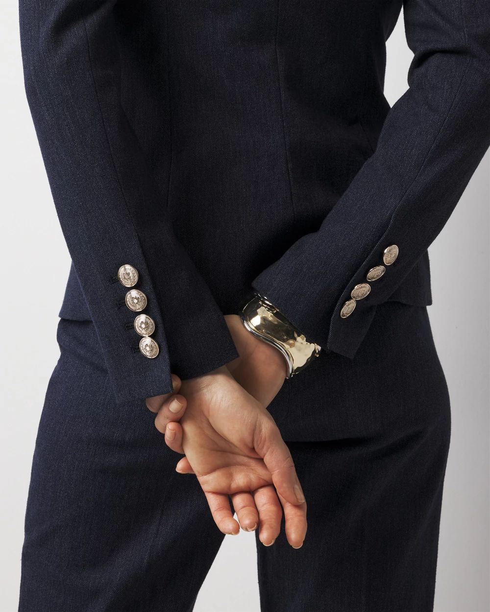 WHBM® Two-Button Denim-Look Studio Blazer