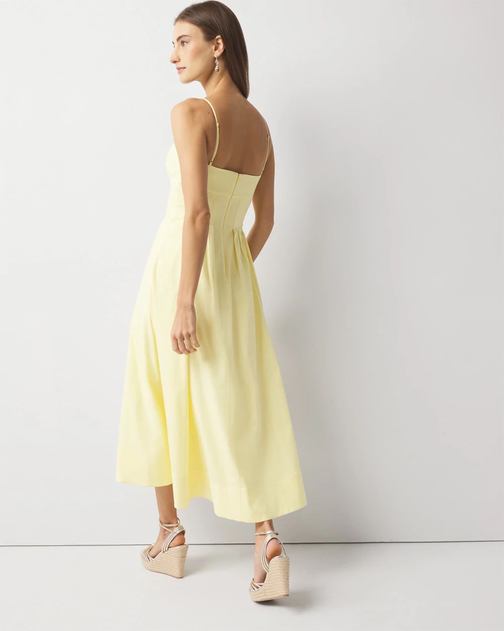 Petite Poplin Corset Midi Dress