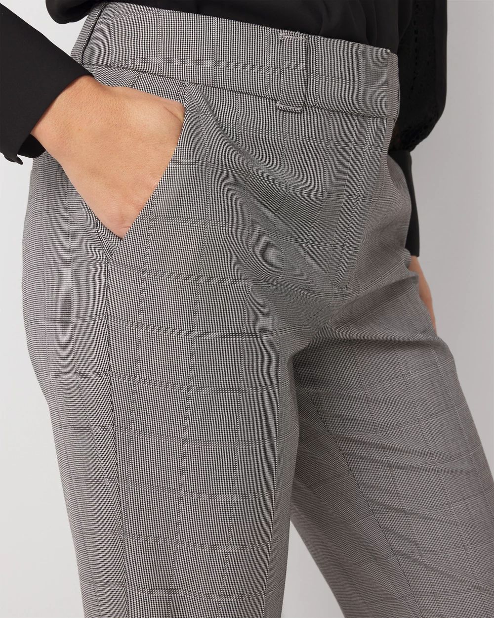 Houndstooth High-Rise Blake Slim Boot Pant