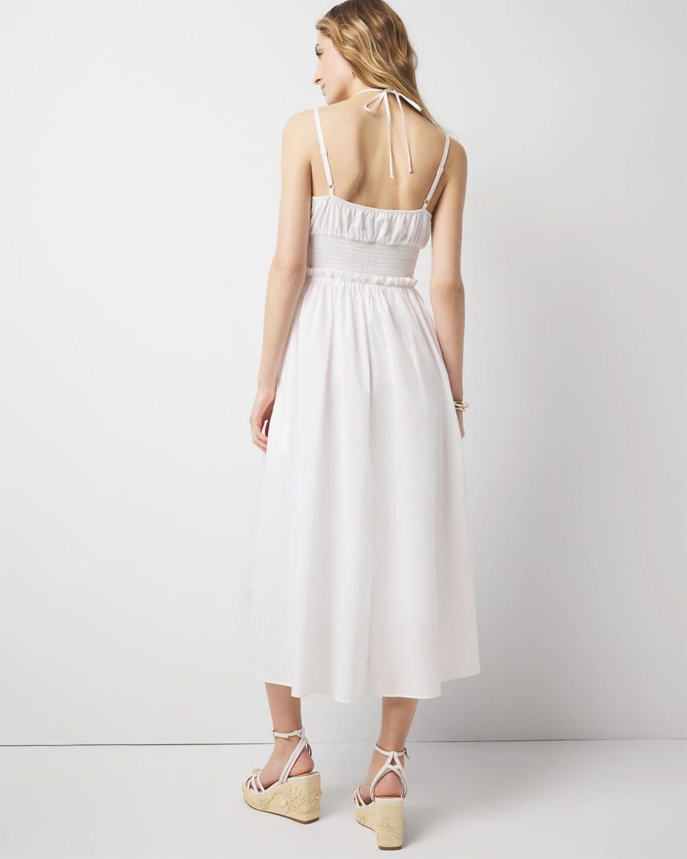 Cotton Poplin Halter Midi Dress