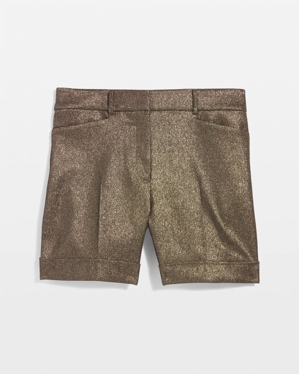 Shimmery High Rise Tailored Shorts
