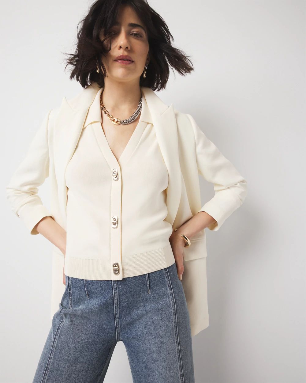 Toggle Button Sweater Vest