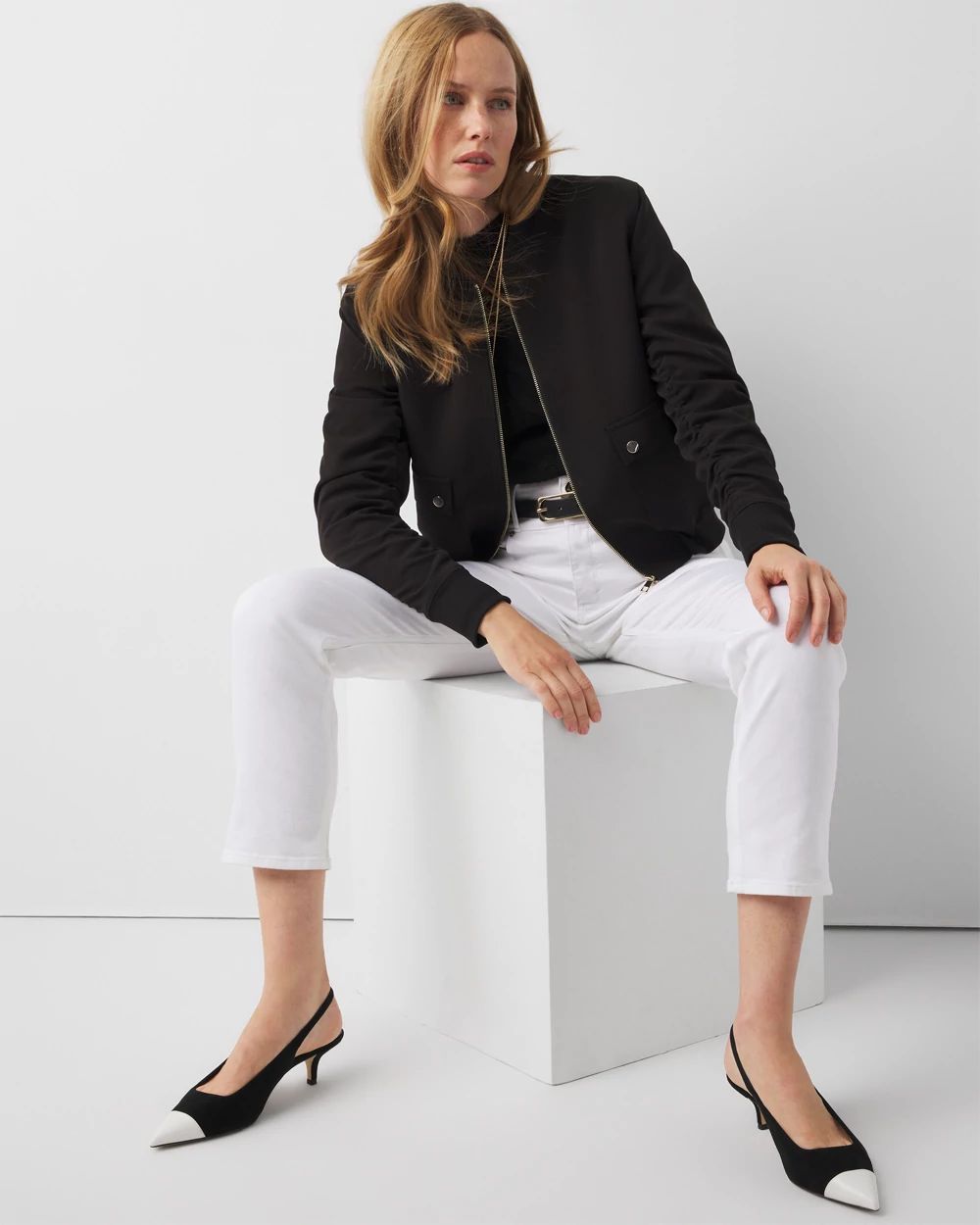 Extra High-Rise Double Waistband Straight Ankle Jeans