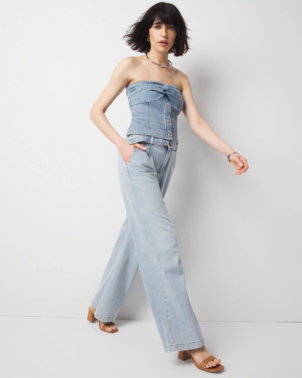 High-Rise Pleated Trouser Jean