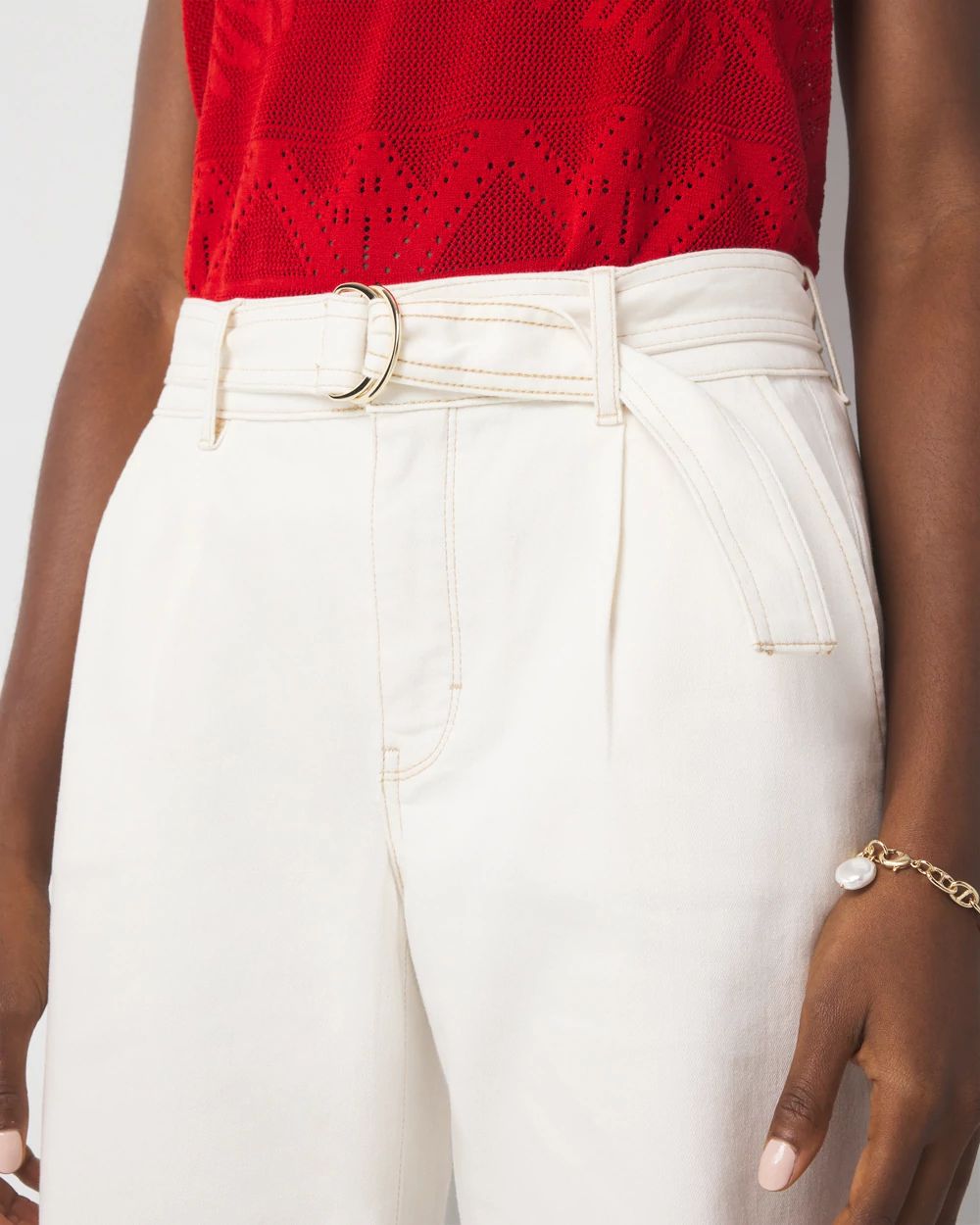 Pret High-Rise Belted Wide Leg Trouser