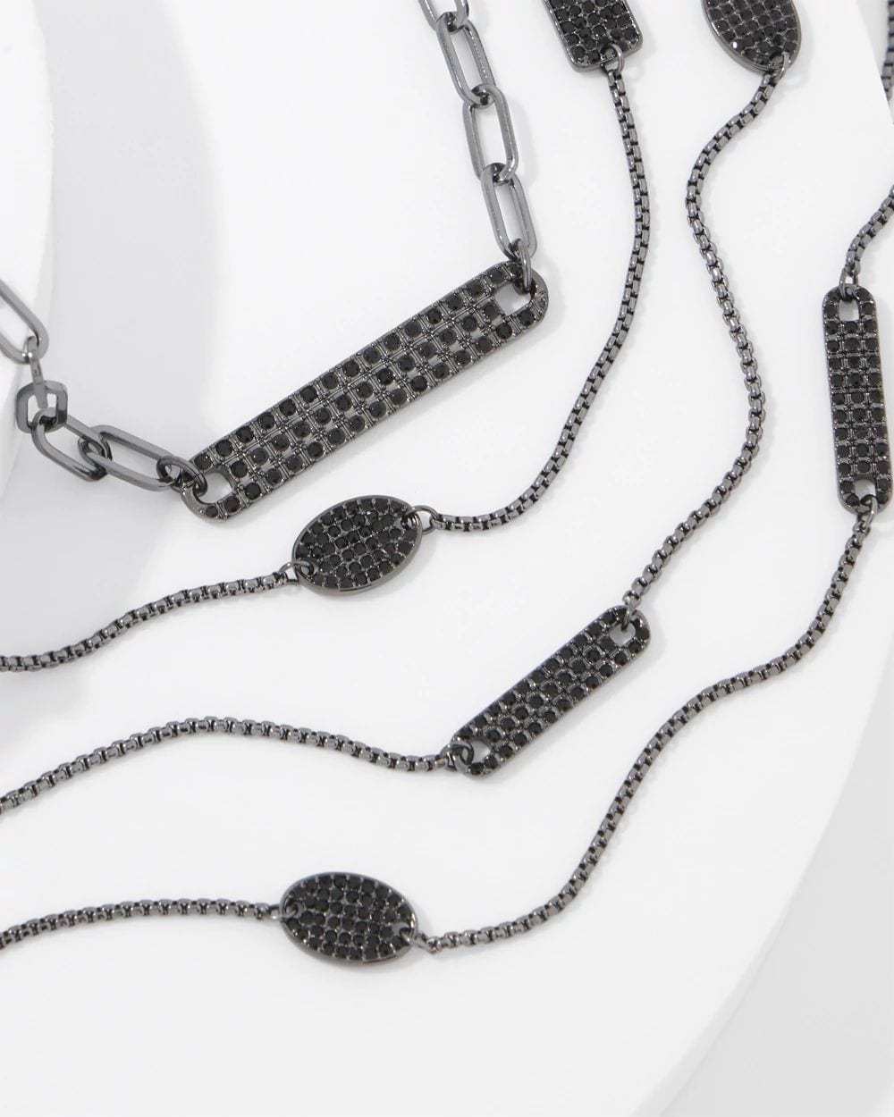 Hematite + Pavé Convertible Necklace