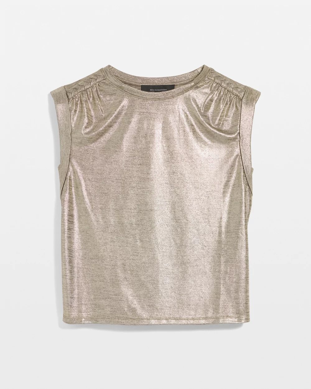 Gold Foil Braided Shoulder Tee