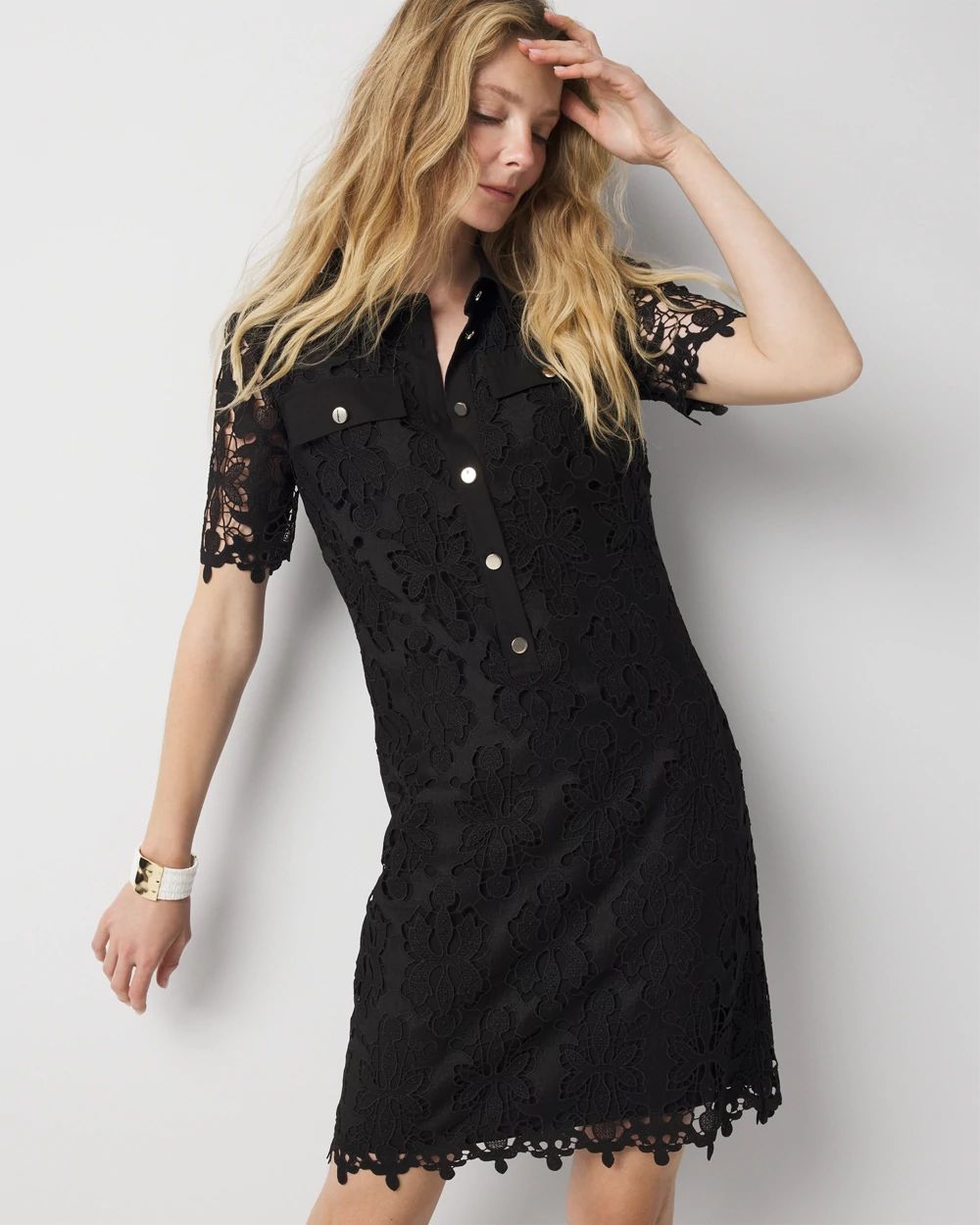 Lace Shirt Dress