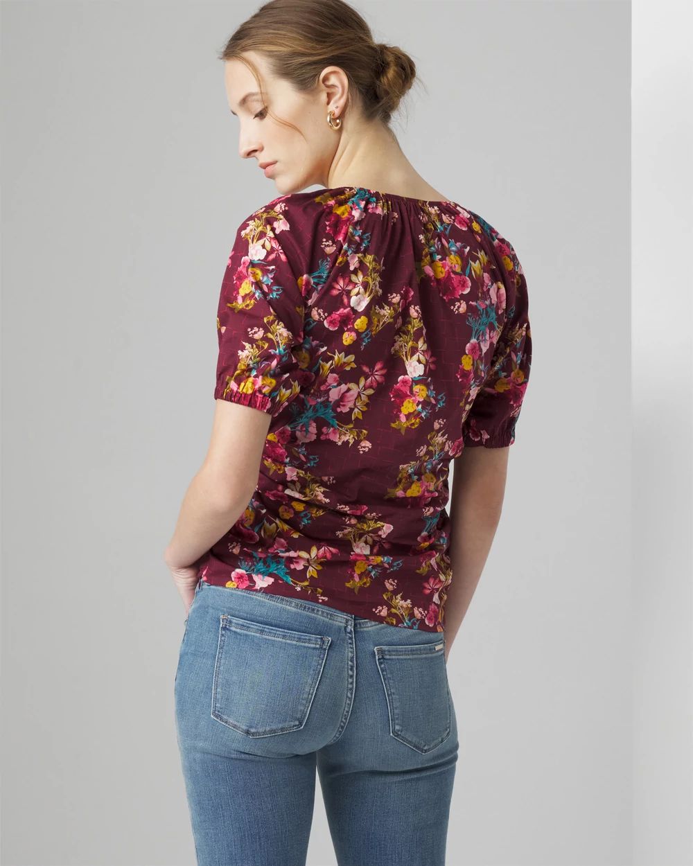 Ruched Front Poplin Top