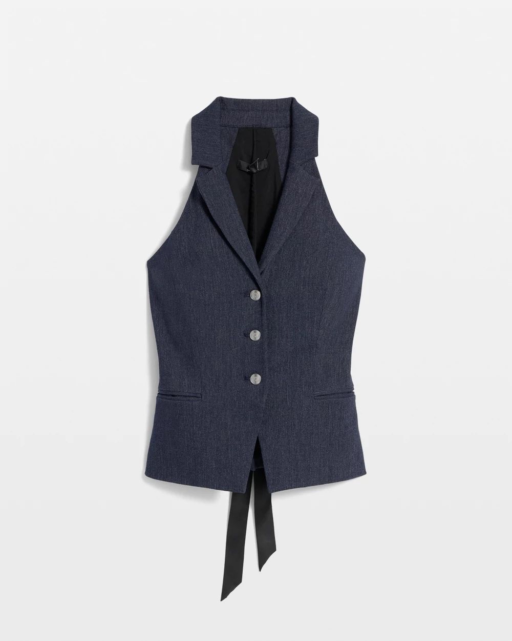 Longline Halter Vest with Lace-Up Back