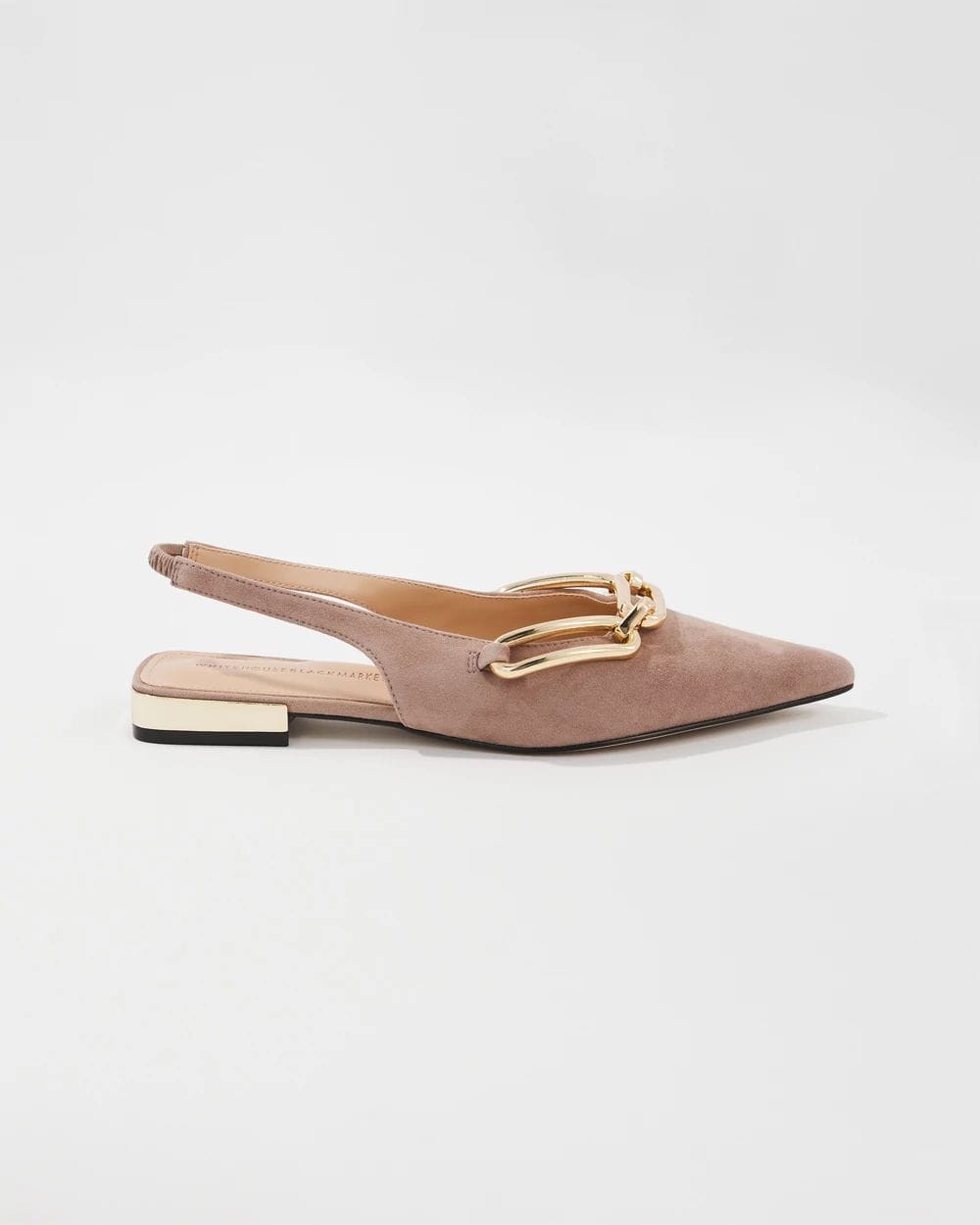 Suede Chain-Detail Slingback