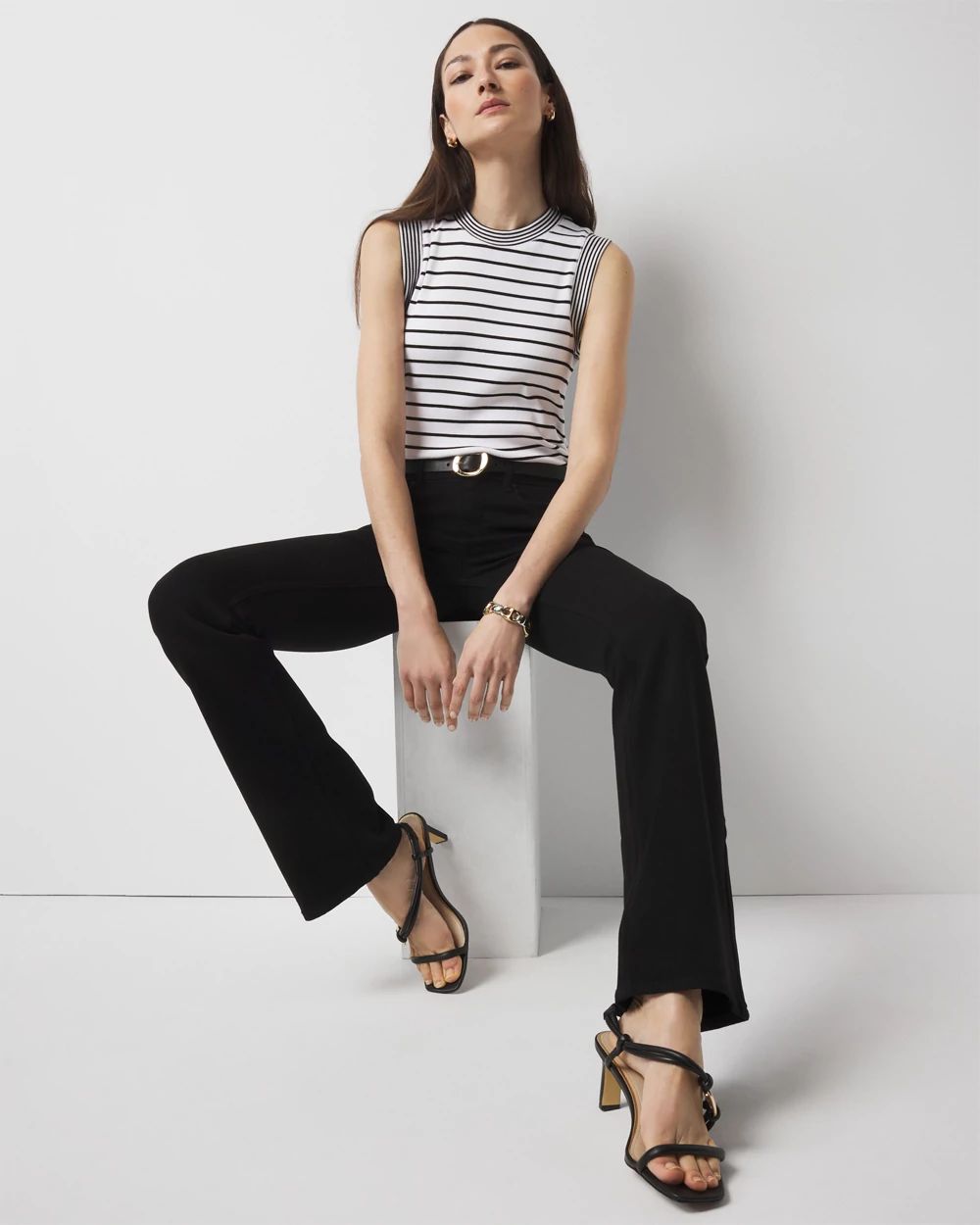 WHBM FORME™ Ribbed Stretch Ruched Side Tank