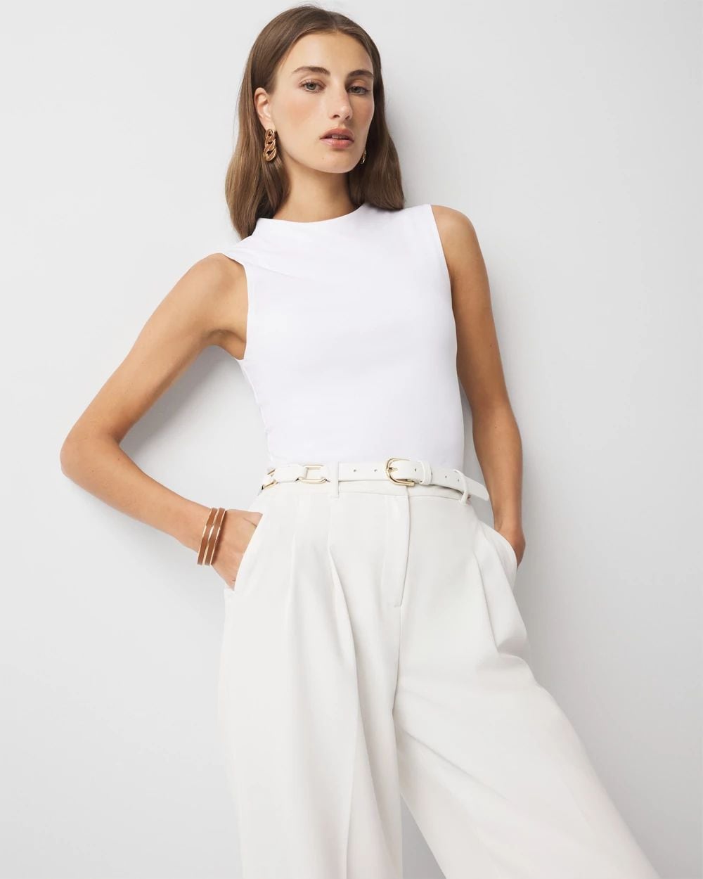 WHBM FORME™ All Ways Stretch High-Crewneck Tank Top