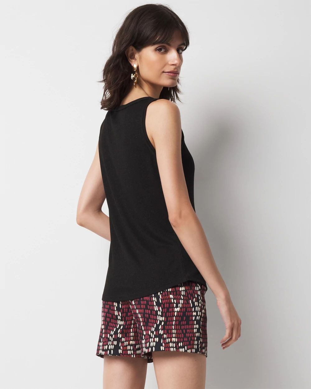 Metallic Knotted Shoulder Tank