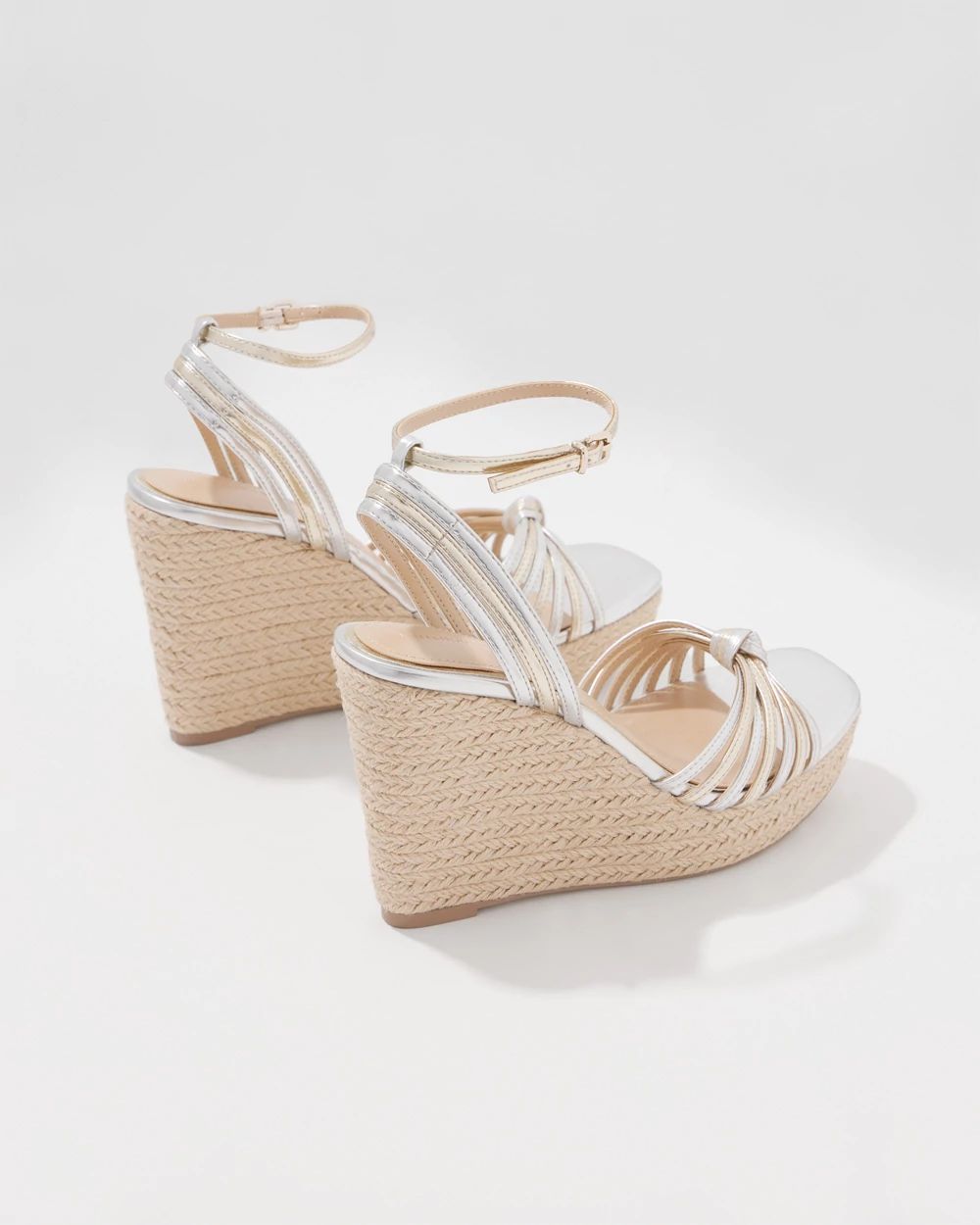 Gold + Silver High Heel Wedge