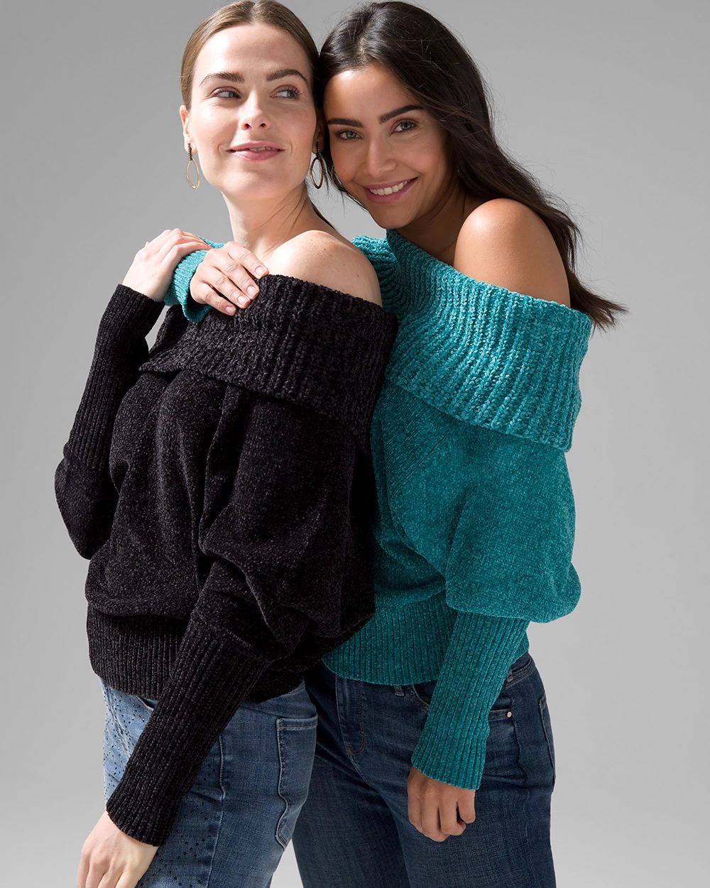 Cowl Neck Chenille Sweater