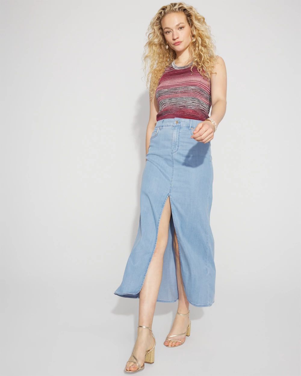 Chain Detail Tencel Maxi Skirt