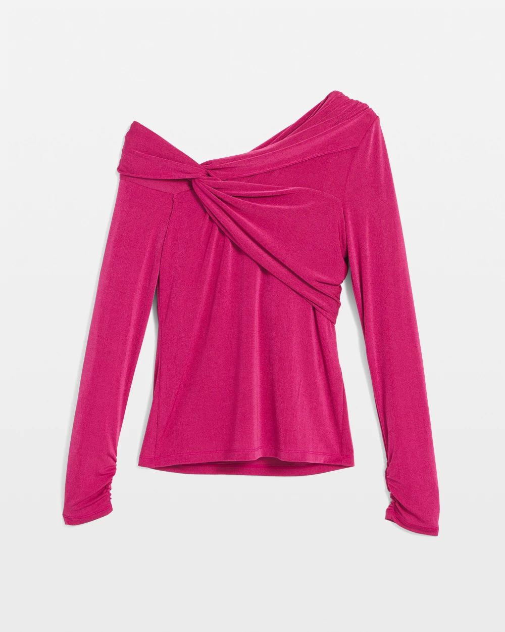 Draped Jersey Top with Twist Details