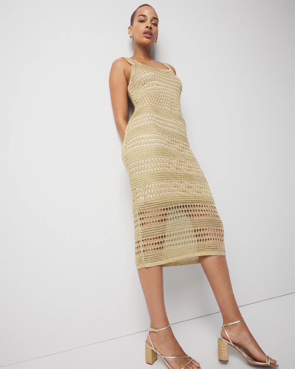 Crocheted Lurex Tank Dress