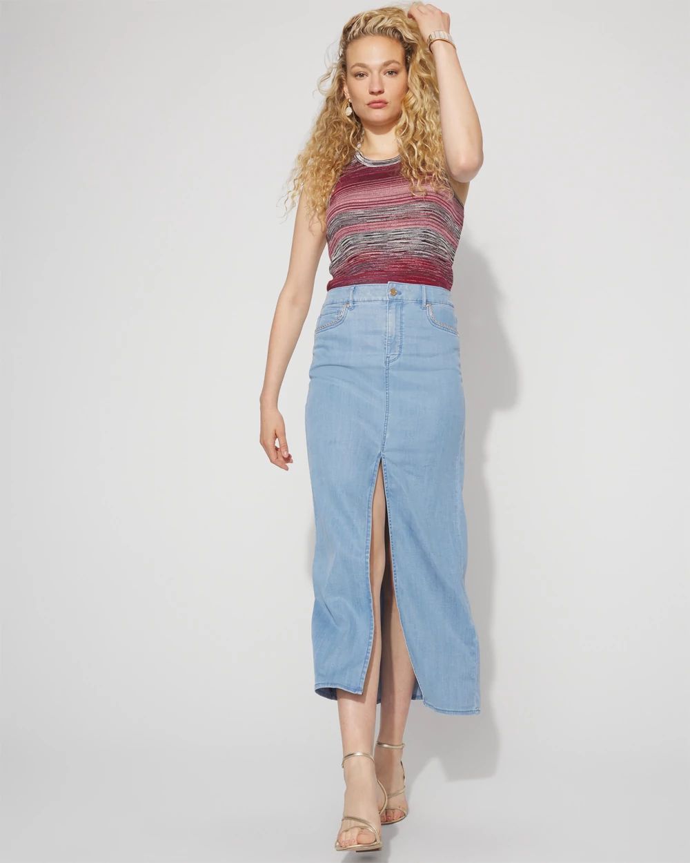 Chain Detail Tencel Maxi Skirt