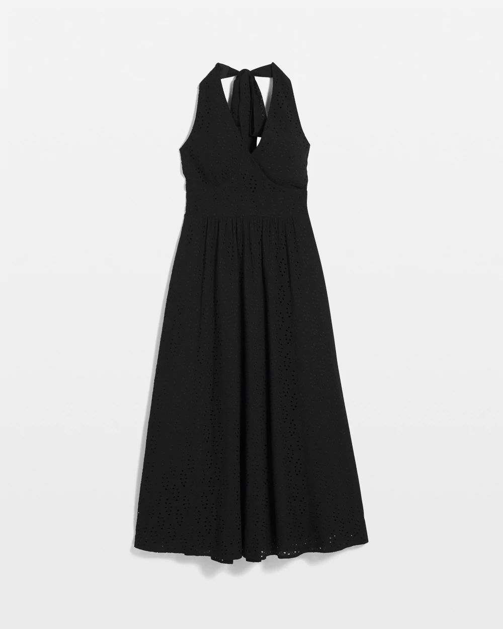 Eyelet Halter Midi Dress