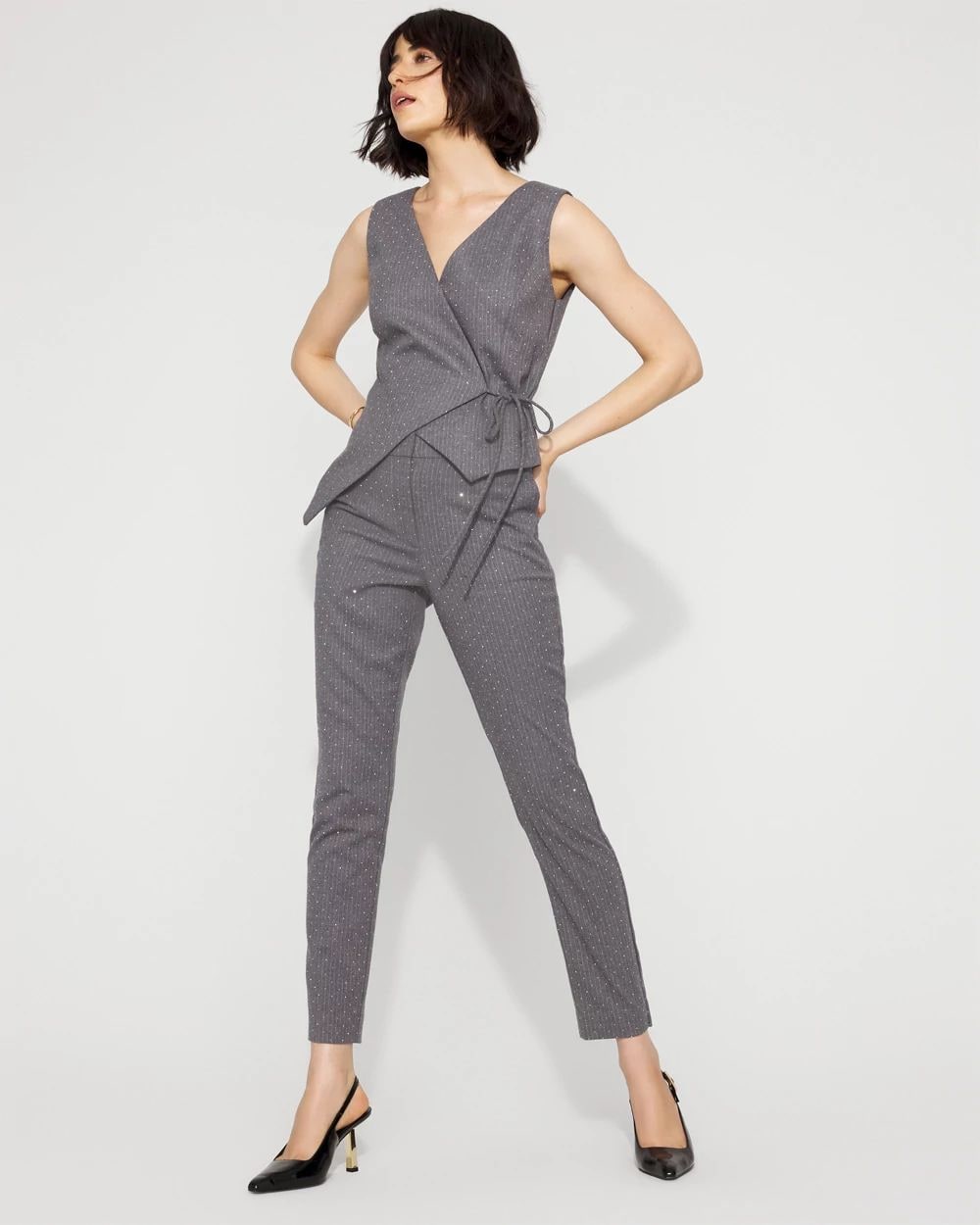 Embellished Elle Slim Ankle Pant