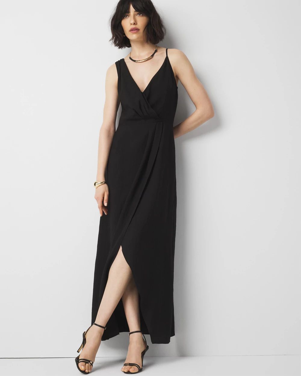 Asymmetric Black Maxi Dress
