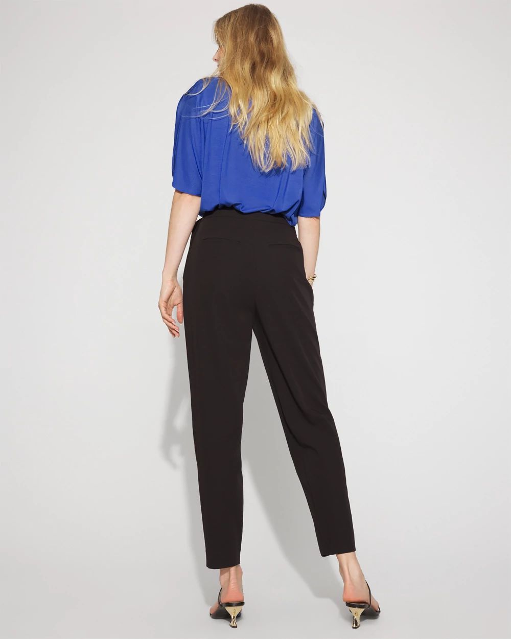 Wrap-Front Tapered Ankle Pant