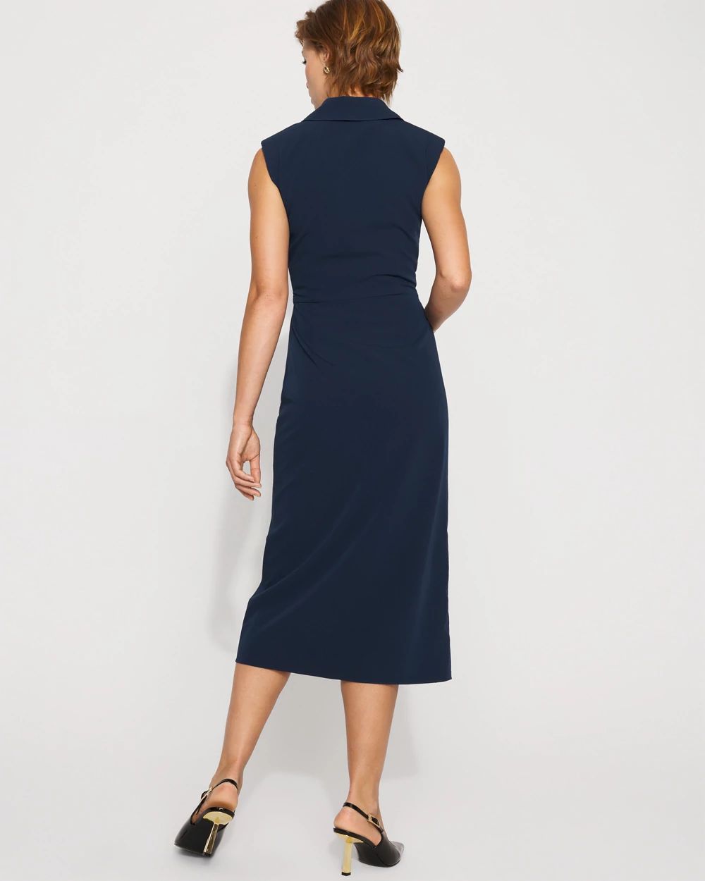 Blazer Faux Wrap Midi Dress