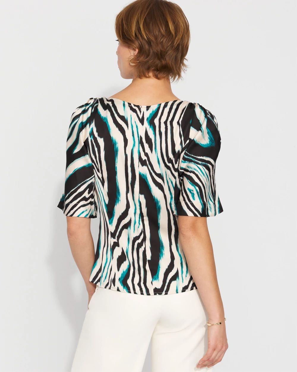 Satin Twist-Shoulder Top